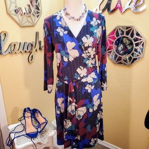 Sabie Floral Faux Wrap Dress sz L - NWoT